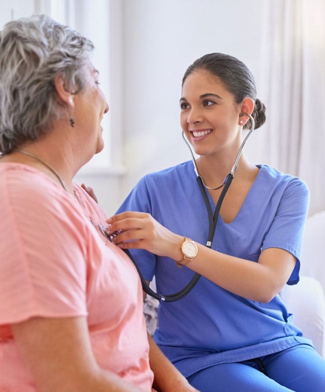 Nurse practitioner and a patient